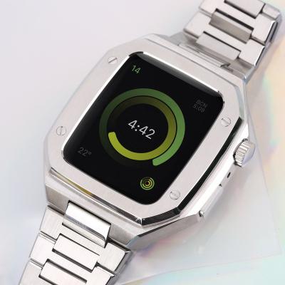 China Fashion\2021 New Arrival 44mm Luxury Watch Case Original Custom Made 45mm Stainless Steel Band For Apple Iwatch Smart Series 3/4/5/6/7 for sale