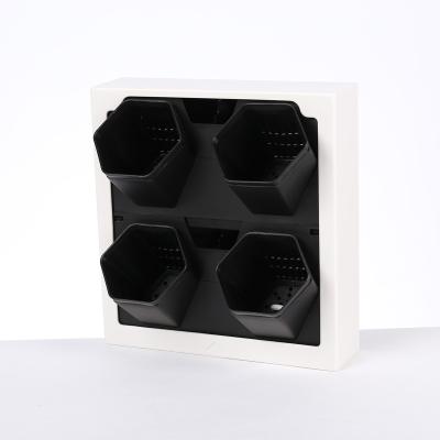 China Modern The Latest Design Production Black Wall Mounted Automatic Irrigation Garden Green Wall Flower Pots for sale