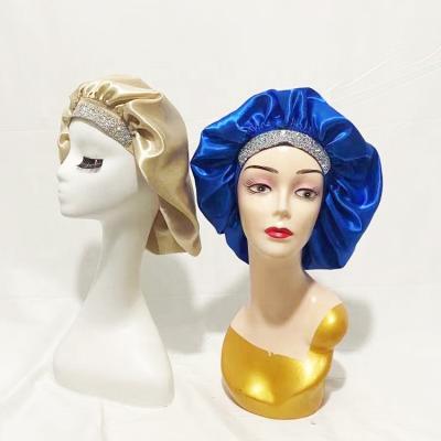 China Luxury Dobby Satin Band Silk Top Bonnets & Sleep Designer Custom Made Satin Hair Wraps Hat Bonnets & Satin Hair Wraps for sale