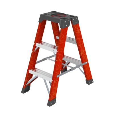 China Folding Ladders Foot Fiberglass Extension Aluminum Portable Step Ladder for sale