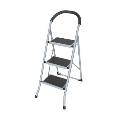 China Folding Ladders EN14183 Steel Step Ladder Folding Type With Railing And Plastic Foldable Step Stool for sale