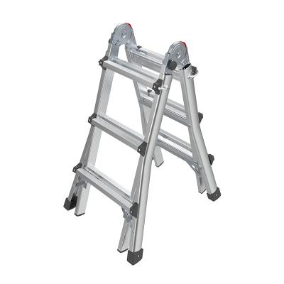 China Aluminum Folding Ladders Multi Purpose Aluminum Step Ladder With 4x3 Steps Combination Ladder Hinge for sale