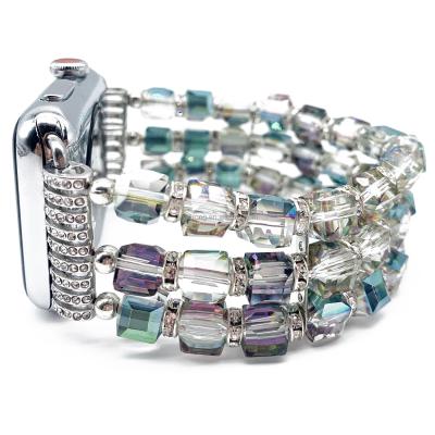 China For iwatch 38mm /42mm Square Crystal Grass Beaded Bracelet For Apple Watch Band, New Watch Band For iWatch Band for sale