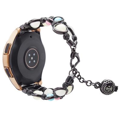 China Gems & Stones Watch Band 20mm For Samsung Watch Fitbit Versa 2 1 /Lite Luminous Bead Bead Strap Wrist Strap for sale