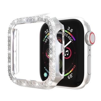 China Full Protective Anti-fall Bezel Set With Diamond Shell Protector Watch Case For Apple Watch Goddess Style for sale