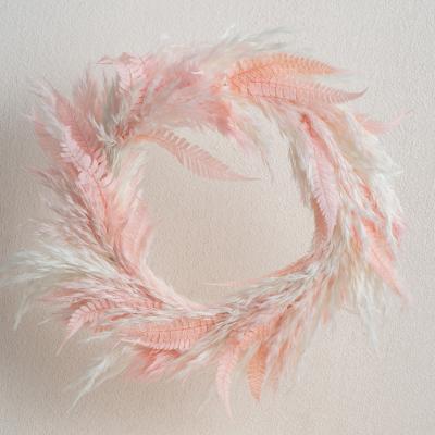 China Real Natural Pampas Grass Garland Decoration Pampas Fern Leaves Flower Front Door Pampas Grass Dried Flower Garland for sale