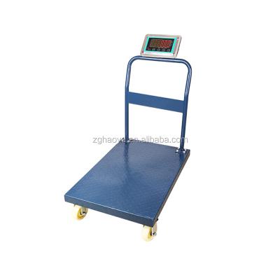 China Carbon Steel Platform Trolley Heavy Weighting Scale With 4 Big Wheel for sale