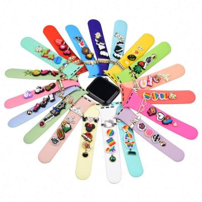 China PVC Watch Decoration Rubber Rubber Charms For Apple Watch Silicone Watch Band Charms For Smart Watch Bands And Accessories for sale