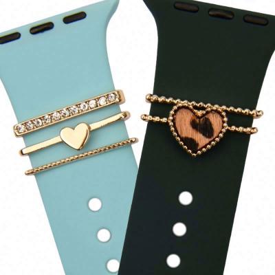 China Breathable IN STOCK 38mm 42mm Decorative Strap Watch Band Charm For Apple Watch Silicone Band for sale