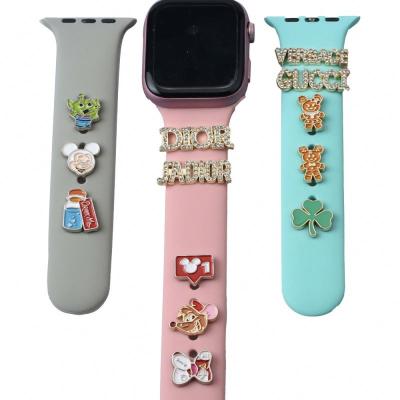 China Alloy Watch Band Charms Decorative Ring For Apple Watch Band Fasten Creative Decorative Studs Watch Band Accessories For iWatch Strap for sale