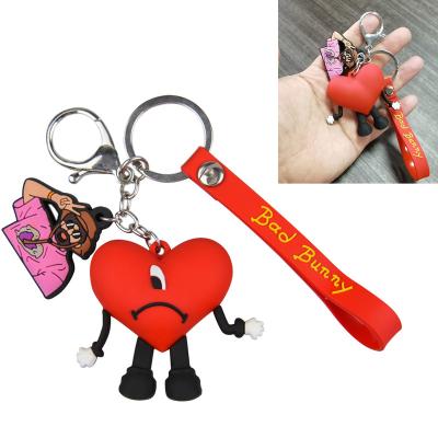 China Eco-Friendly Bad Rabbit Key Chain For Custom Soft 2D/3D PVC Rabbit Key Holder The Bad Promotion Gift Smart Keychains Keychains for sale