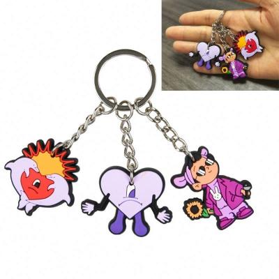 China Promotion Gift Souvenir Factory Price Cartoon 3D Logo Soft Key Chain Custom PVC Rubber Keychains For Gifts for sale