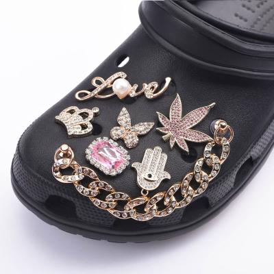 China Eco-Friendly Wholesale Bling Crystal Bling Croc Charm Shoe Charms For Croc Shoe Decoration Rhinestone Croc Charms For Shoe Ornament for sale