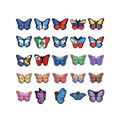 China Designer Charms 2022 Hot Wholesale New PVC Butterfly Croc Charms Custom Designer Croc Charms For Winter Croc Charms And Bracelet Gifts For Kids for sale