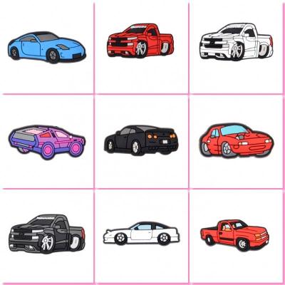 China Cheap Custom Small Pickup Truck Car Bottles Croc Shoe Charms Rainbow Decoration Croc Charms Christmas Gifts For Kids for sale