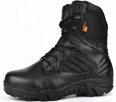 China Breathable Black Boots Army Police Tactical Combat Boots For Military Training for sale