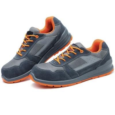 China Orange Lightweight Breathable Anti Slip Industries Construction Work Shoes for sale