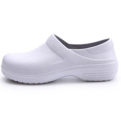 China Hotel Safety Slip Resistant Rubber Sandals Restaurant Slippers Rubber White Lightweight Flat Chef Shoes for sale