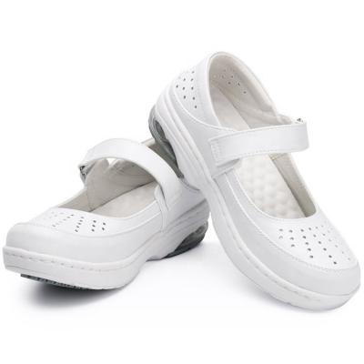 China Slip Resistant Women's Nurse Shoes Comfortable Lightweight Leather Air Cushion Slip Resistant Work Care Shoes for sale