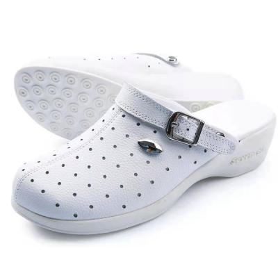 China Wholesale Slip Resistant Waterproof Leather White Nurse Sandal Wedges Desing PU for sale