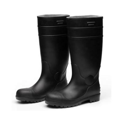 China Anti-impact/Puncture/Anti-Static/Electrical/Anti-Slip Oil Waterproof Acid Resistant Black Matte Work PVC Waterproof Cheap Rain Boots for sale