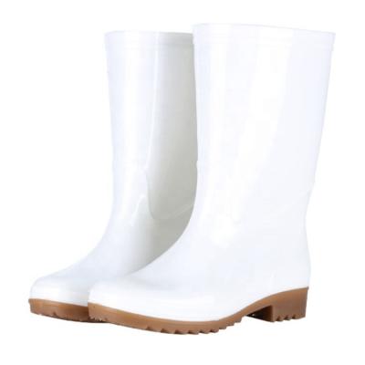 China Anti-impact/Puncture/Anti-Static/Electrical/Anti-Slip Insulation White Safety Rain Boots Waterproof Long Working PVC Rubber Boots For Food Industry for sale