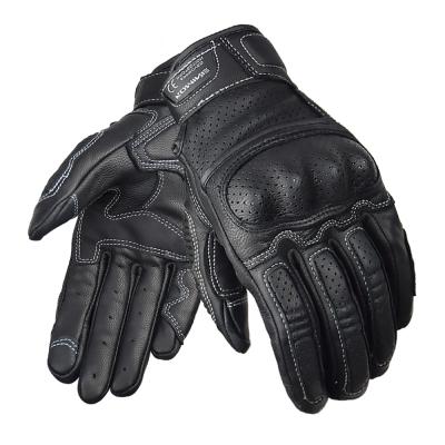 China Summer Full Breathable Motorcycle Gloves Men Touch Screen Leather Motorcycle Gloves Vintage Motocross Motorcycle Gloves Riding Finger for sale