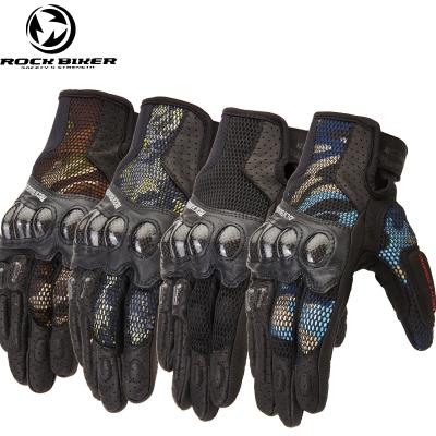 China 2020 Riding Camouflage 3D Mesh Breathable ROCK BIKER Carbon Fiber 3D Mesh Racing Gloves Summer Breathable Motorcycle Gloves Men Protective Gloves for sale