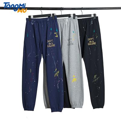 China welldone Anti-wrinkle welldone splatter men's pants French elastic hip hop terry knickers hip hop sweatpants distressed sports tracksuit for sale