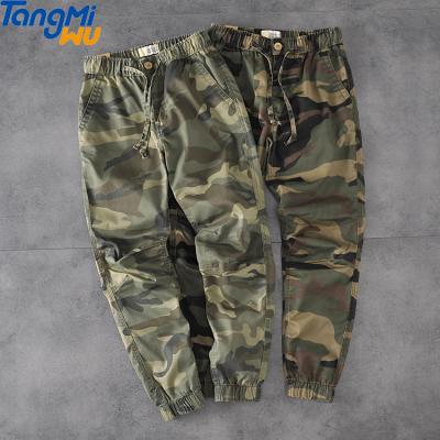 China High Quality Anti-wrinkle 100% Cotton Working Waist Drawstring Crotch Mouth Camouflage Jogger Pants Camouflage Walker Pant Men for sale