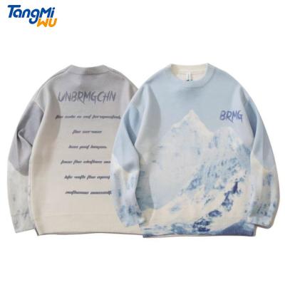 China Wholesale New Style Anti-wrinkle TMW Men's New Style Men's Street Wear Pullover Hip Hop Wool Knitwear Loose Neck Printed Sweater for sale