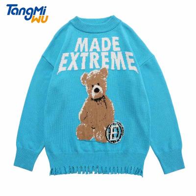 China Wholesale Autumn Anti-wrinkle TMW heren cartoon jacquard graphic sweater loose fringed trui edge men's wool sweater for sale