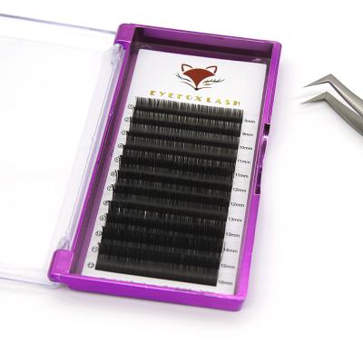 China Soft And Ultra Light Cashmere Flat Lash Super Matte Eyelash Extension Flat Lashes 0.25 Classic Flat Single Lashes for sale