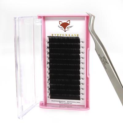 China Ultra Light Professional Whosale Eyelash Extensions 16mm Individual Seller Easy Fan Lashes for sale