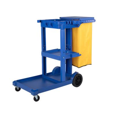 China New PP AF08170AHotel Restaurant Multi Purpose Trolley Cleaning Porter Cart For Commercial Mop Bucket Hotel Restaurant Cleaning Cart for sale