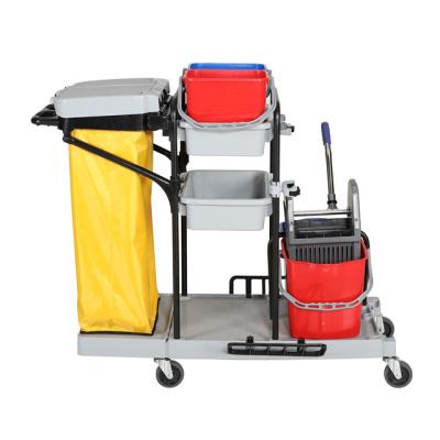 China Multifunctional Trolley Doorman Cart Guest Room Housekeeping Trolley Hotel Trolley Cleaning Trolley for sale