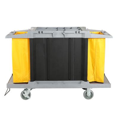 China Large Size Hotel Service Trolley Used Trolley Mutifunctional Doorman Cart Housekeeping Cleaning Cart for sale