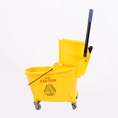 China AF08079 BAIYUN 24L Tools Viable Yellow Cleaning Bucket With Good Mop Wringer Cart For Floor for sale