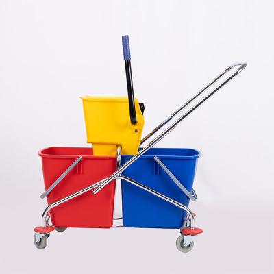 China AF08071 BAIYUN Tools 60L Mop Wringer Bucket Trolley Floor Mop Viable Cleaning Bucket for sale