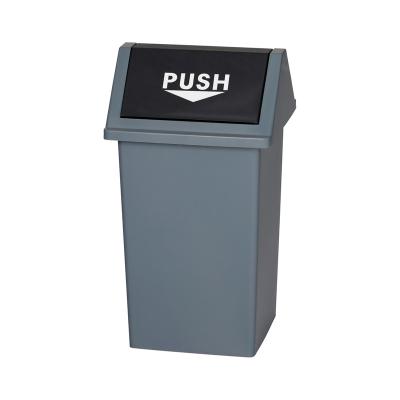 China Baiyun Viable Cleaning AF07315 55L Quadrate Indoor Outdoor Push Bin Watse Plastic Bin For Sale for sale