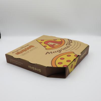 China Recycled Materials Wholesale High Quality Durable Yellow Rectangular Pizza Boxes Pizza Delivery Box for sale