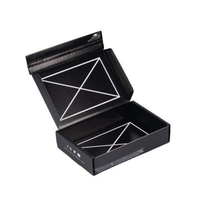 China Recycled Materials Black Simple Advanced Airplane Box Small Cardboard Paper Gift Box Corrugated Open Storage Box for sale