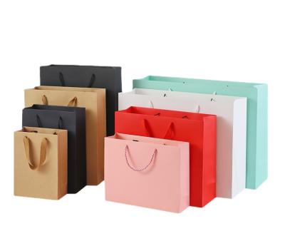 China Recycled Materials 6 Colors Present Gift Bag Document Bag With Ribbon Wedding Favors Birthday Party Bags /Pajamas Clothes Wig Packaging for sale