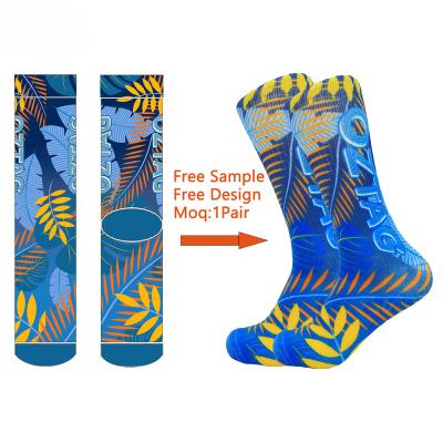 China Custom Crew 360 Digital Logo Sublimation Blank Socks 3D blank white wholesale antibacterial printing sublimation socks for sale