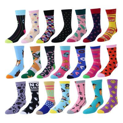 China Antibacterial Pop Creative Custom Logo Unisex Men's Cotton Crew Socks Tube Skateboard Casual Happy Socks for sale