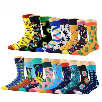 China Wholesale Custom Cool Funkied Colorful Crazied Funny Fashion Men's Dress Cotton Socks Crew Happiness Popular Happiness Socks Antibacterial Wholesale For Men for sale