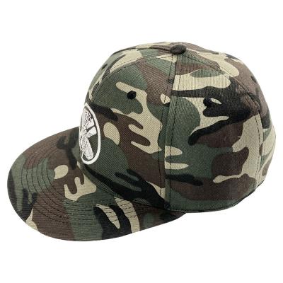 China Wholesale COMMON Camouflage Custom Snap Embroidery Hat Logo 6 Panel Camouflage Back Army Baseball Cap for sale