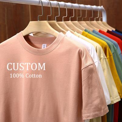 China Anti Shrink OEM Customized High Quality 100% Cotton 210gsm T-Shirts For Men Customized White Branded LOGO Printing Plain Men's T-Shirt for sale