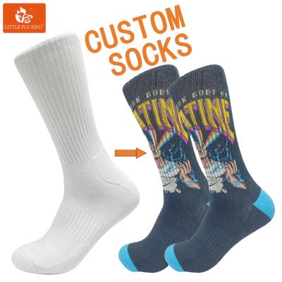 China OEM Antibacterial 3D Logo Printed Socks Custom Sublimation Custom Blank Sock Sock For Men Sublimation Sport Sock for sale