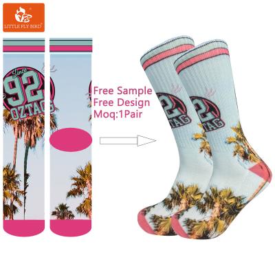 China Antibacterial good quality empty socks print logo design template custom sock 3d sublimation sports socks for men for sale